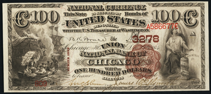 1882 $100 Brown Back - Front