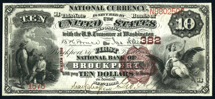 1882 $10 Brown Back - Front