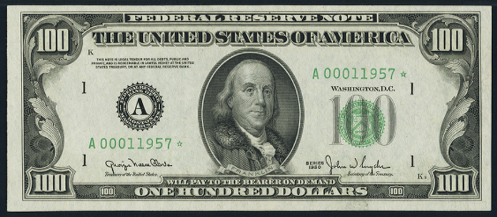 1950 one hundred dollar federal reserve notes_amp