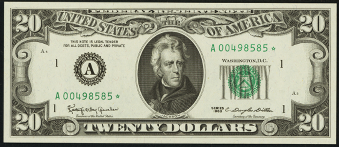 1985 twenty dollar federal reserve notes_amp