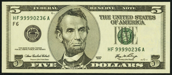 2006 five dollar federal reserve notes old_amp